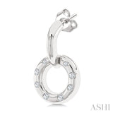 1/6 Ctw Suspended Circle Round Cut Diamond Fashion Earring in 10K White Gold