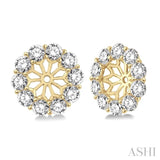 1 1/2 Ctw Round Cut Diamond Earring Jacket in 14K Yellow Gold