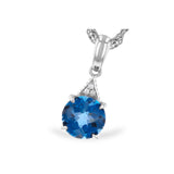 14KT Gold Blue Topaz Necklace