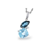 14KT Gold Blue Topaz Necklace