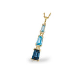 14KT Gold Blue Topaz Necklace