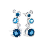 14KT Gold Blue Topaz Earrings