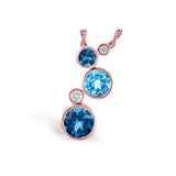 14KT Gold Blue Topaz Necklace