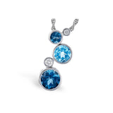 14KT Gold Blue Topaz Necklace
