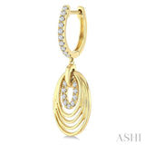 1/3 Ctw Spiral Drop Round Cut Diamond Fashion earrings in 14K Yellow Gold