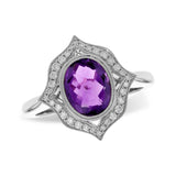 14KT Gold Ladies Amethyst Fashion Ring