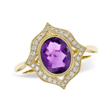 14KT Gold Ladies Amethyst Fashion Ring