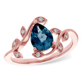 14KT Gold Ladies Blue Topaz Fashion Ring