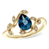 14KT Gold Ladies Blue Topaz Fashion Ring