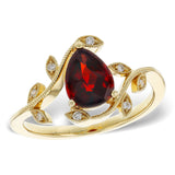 14KT Gold Ladies Garnet Fashion Ring