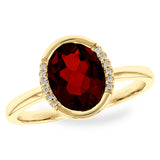 14KT Gold Ladies Garnet Fashion Ring