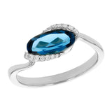 14KT Gold Ladies Blue Topaz Fashion Ring