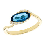 14KT Gold Ladies Blue Topaz Fashion Ring