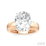 1/10 Ctw Oval Shape Round Cut Diamond Semi-Mount Engagement Ring in 14K Rose and White Gold