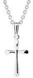 Sterling Silver Flared Tip Cross with 13" Sterling Silver Chain