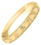 10 Karat Yellow Gold Child's Ring Embossed with Hearts Size 1