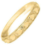 10 Karat Yellow Gold Child's Ring Embossed with Hearts Size 3