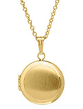 14 Karat Gold Filled Satin Finish Round Locket on 15" Chain
