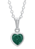 Sterling Silver May Cubic Zirconia Heart Pendant with 13" Chain