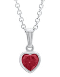 Sterling Silver July Cubic Zirconia with 13" Chain