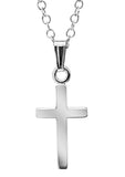 Sterling Silver Polished Cross with 15" Chain