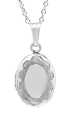 Sterling Silver Embossed Oval Locket with 15" Chain