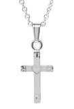 Sterling Silver Hand Engraved Cross Pendant with 13" Chain
