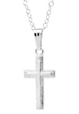 Sterling Silver Embossed Cross Pendant with 13" Chain