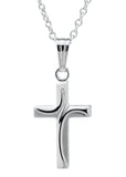 Sterling Silver Hand Engraved Cross Pendant with 15" Chain