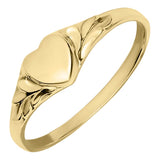 10 Karat Yellow Gold Heart Signet Child's Ring Size 2