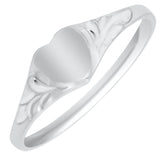 Sterling Silver Heart Signet Child's Ring Size 2