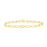 14K Yellow Gold, 3mm Paperclip Bracelet