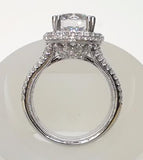14 Karat White Gold Lab Diamonds= 1.36 Carat GH VS Semi Mounting Cubic Zirconia Center Stone 3 Carat Engagement Ring