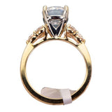 14 Karat Two Toned 6 Diamonds=3/4 Carat Total Weight GH SI-I1 Semi Mounting Engagement Ring Cubic Zirconia Center - 2 Carat Center