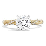 BRIDAL SETS
Brand: ASHI DIAMONDS LLC.
Couture 14 Karat Two Toned Diamonds=.15 Carat HI SI Twisted 8mm Round Cubic Zirconia Center