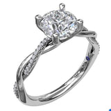 14 Karat White Gold 32 Diamonds= .10 Carat G VS1-2 Cubic Zirconia Center Size 6.5 Semi Mounting