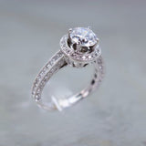 18 Karat White Gold 18 Princess=.52  76 Diamonds=.47 GH VS12 Engagement Semi Mounting