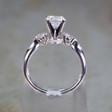 18 Karat White Gold 18 Round=.36 Carat Total Weight Semi Mounting Engagement Ring Cubic Zirconia Center