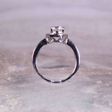 14 Karat White Gold 30 Diamonds=.01 Carat GH VS1-2 Engagement Ring with Round Center Cubic Zirconia 2.4DWT