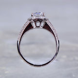 18 Karat White Gold Engagement Ring 78 Diamonds=.57 Total Weight Cubic Zirconia Center 4.1DWT