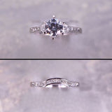 18 Karat White Gold 10 Diamonds=.33 Carat Engagement Ring Cubic Zirconia Center 16 Diamonds=.28 Carat GH VS2SI1 Set