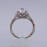 14 Karat White Rose 76 Diamonds=.35 Carat GH SI2 Engagement Ring with Cubic Zirconia Center 2.4DWT