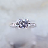 18 Karat White Gold 2 Lab Cut Diamonds=.33 Carat 8 Round=.14 Carat FG VS12 Semi Mounting Egnagement Ring