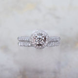 14 Karat White Gold 137 Diamonds=.50 Carat .25 Carat Round Wedding Set HI SI2-3