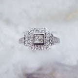 14 Karat White Gold 4 Princess 34 Round= 182 Carat GH VS2-SI1 Ring