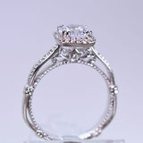 14 Karat White Gold 34 Diamonds=.25 Carat FG VS12 Engagement Ring with Cubic Zirconia Center