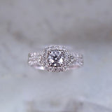 14 Karat White Gold .57 Carat 34 Diamonds=.40 Carat 16 Diamonds=.16 Carat Band GHSI12 Engagement Ring