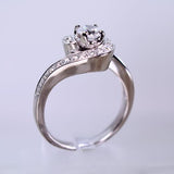 14 Karat White Gold 26 Diamonds=.50 Carat (Engagement) 18 Diamonds=.25 Carat (Band) GH SI1-2 Cubic Zirconia Center with Egnagement Ring