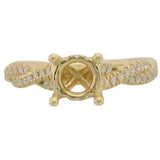 14 Karat Yellow 58 Diamonds=.30 Carat GH SI Twist Semi Engagement Ring