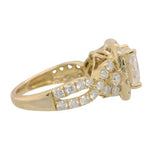 14 Karat Yellow Gold Lab Grown Diamond Cushion Center=1.75 Carat FG VS 59 Lab Grown Diamonds=2.25 Carat FG VS Ring
